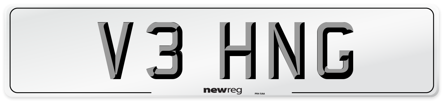 V3 HNG Number Plate from New Reg